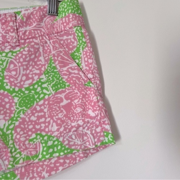 Lilly Pulitzer The Walsh Short Limeade Cheat Ya Green Pink Summer Print Shorts 2 - Picture 4 of 14
